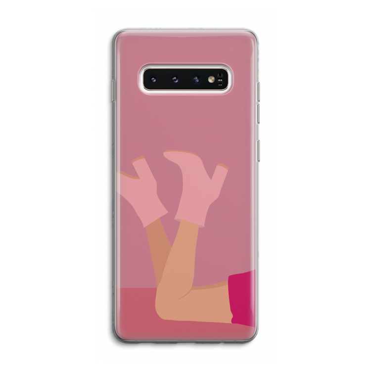 Pink boots: Samsung Galaxy S10 4G Transparant Hoesje