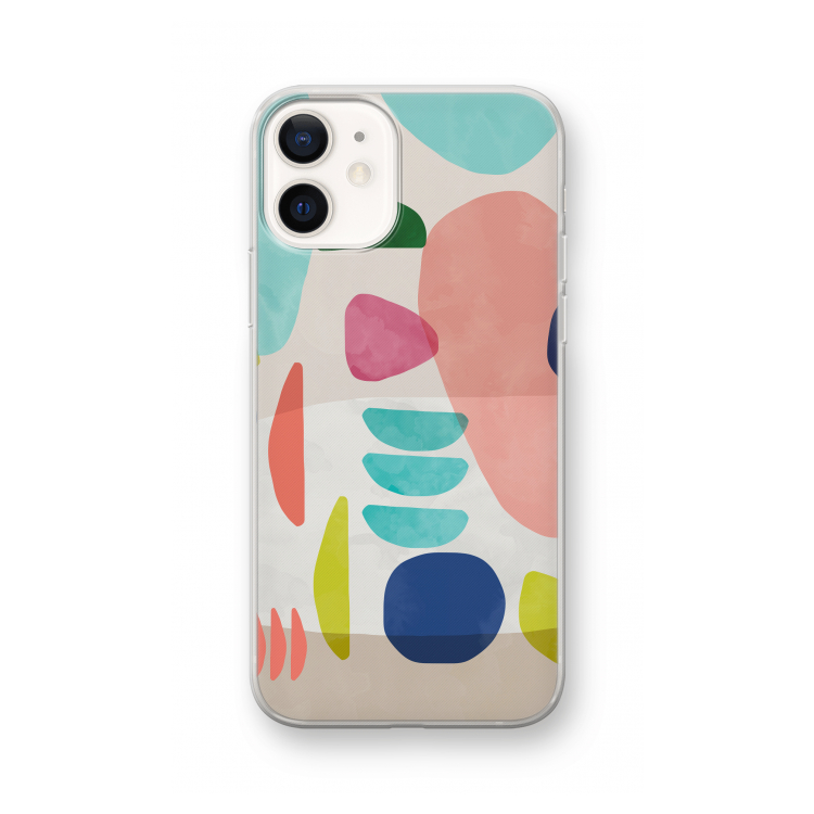 Bold Rounded Shapes: iPhone 12 Transparant Hoesje