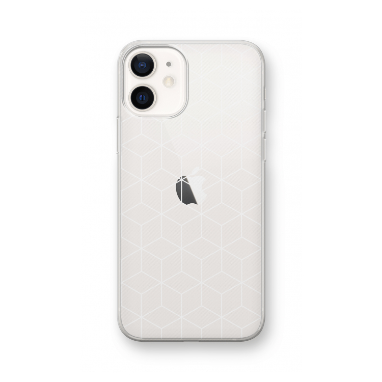 Zwart-witte kubussen: iPhone 12 Transparant Hoesje