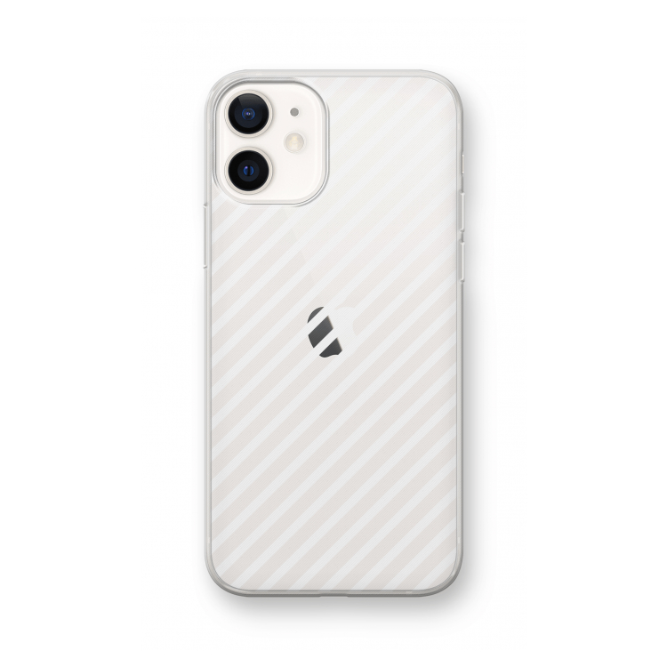 Strepen zwart-wit: iPhone 12 Transparant Hoesje