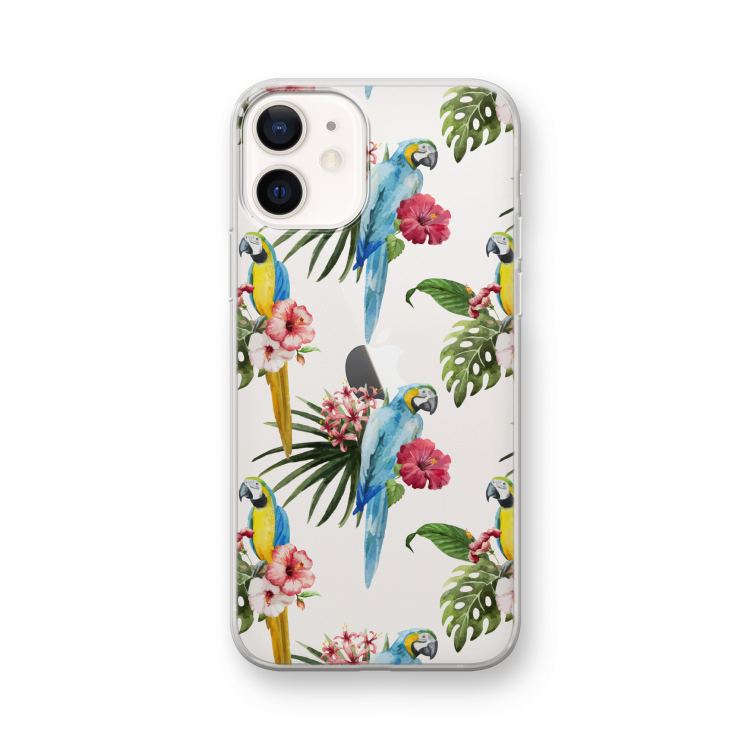 Kleurrijke papegaaien: iPhone 12 Transparant Hoesje