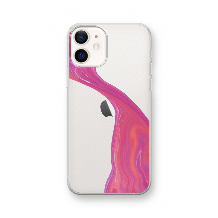 Paarse stroom: iPhone 12 Transparant Hoesje