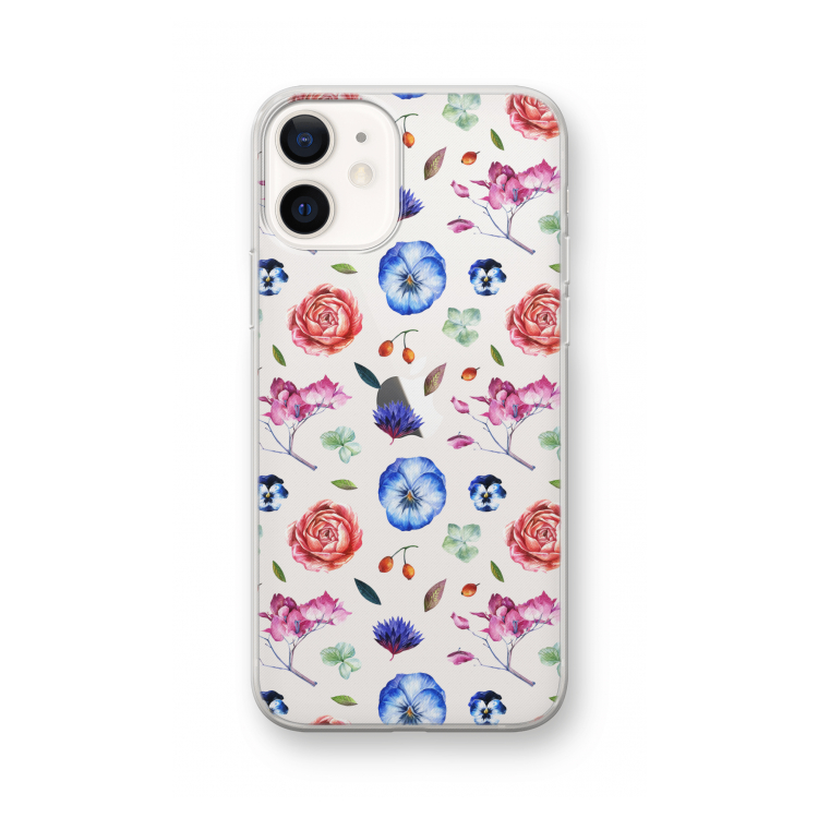 Bloemetjes: iPhone 12 Transparant Hoesje