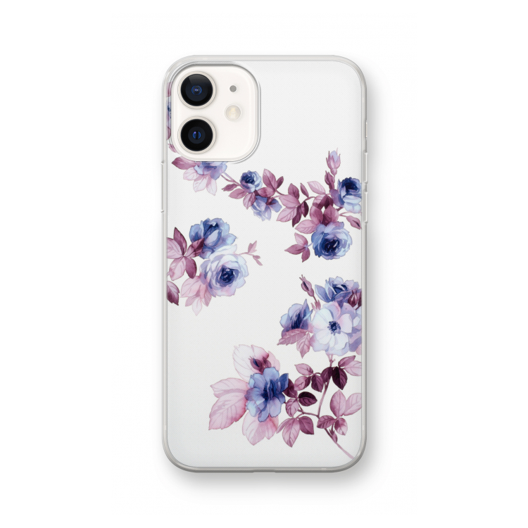 Waterverf bloemen: iPhone 12 Transparant Hoesje