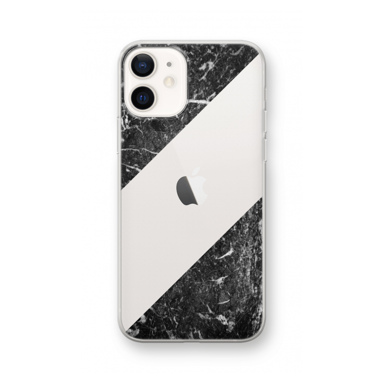 Zwart marmer: iPhone 12 Transparant Hoesje