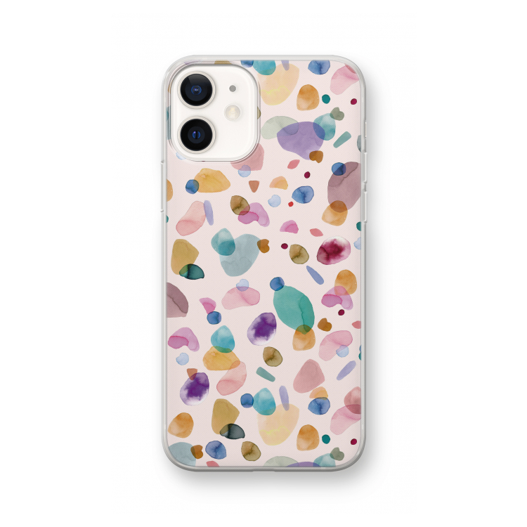 Terrazzo Memphis Pink: iPhone 12 Transparant Hoesje