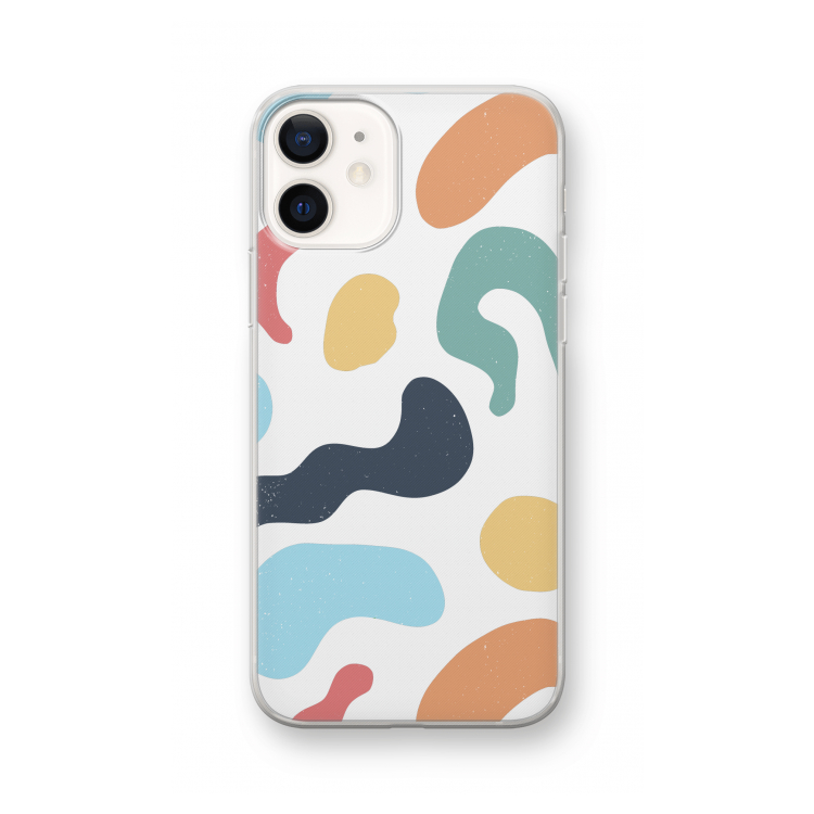 Memphis Shapes Blue: iPhone 12 Transparant Hoesje