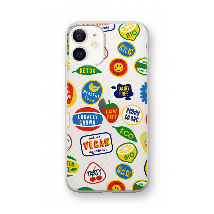 Fruitsticker: iPhone 12 mini Transparant Hoesje