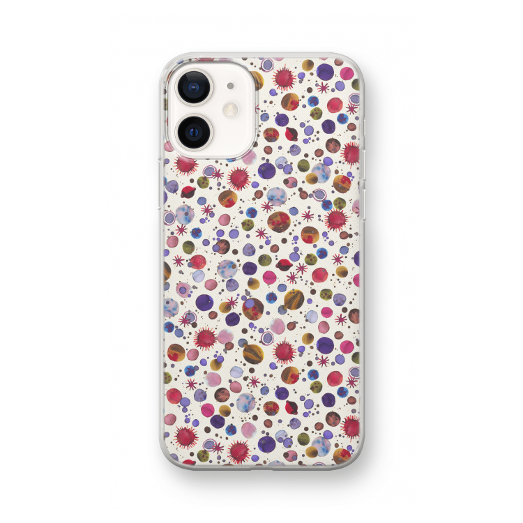 Planets Space: iPhone 12 mini Transparant Hoesje