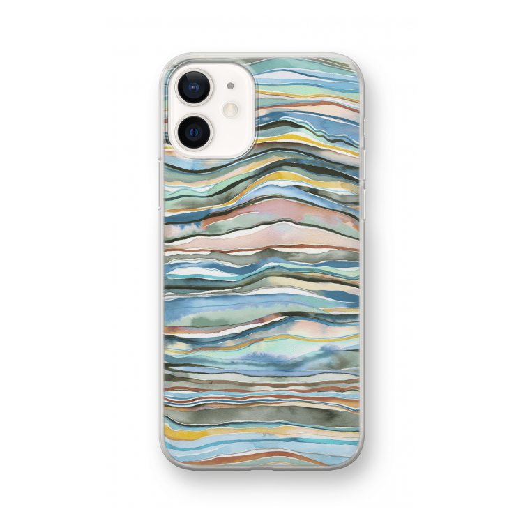 Watercolor Agate: iPhone 12 mini Transparant Hoesje