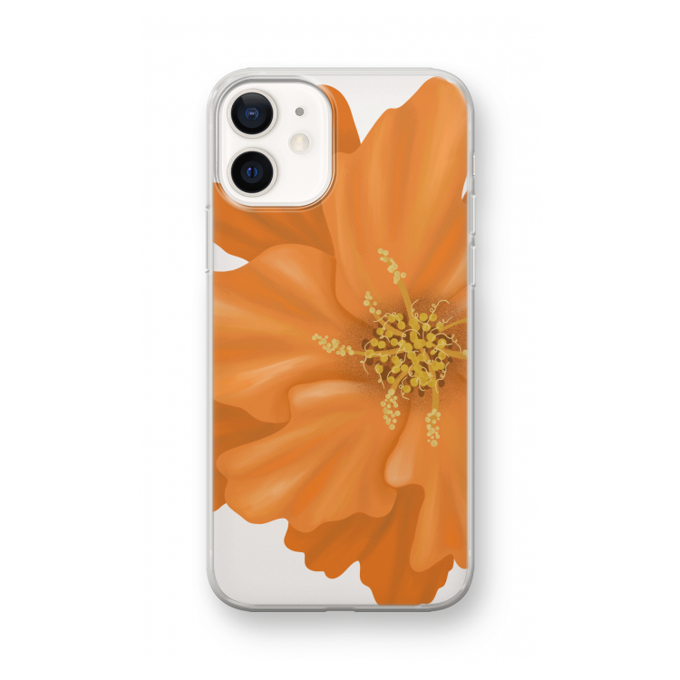 Orange Ellila flower: iPhone 12 mini Transparant Hoesje