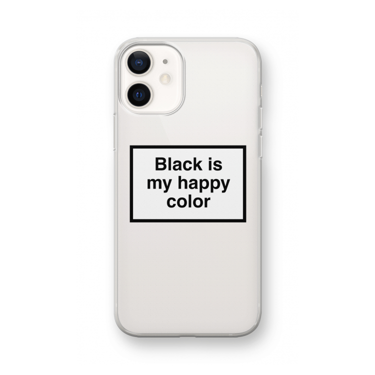 Black is my happy color: iPhone 12 mini Transparant Hoesje