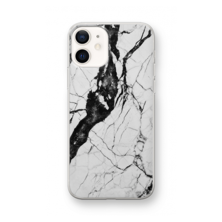 Witte marmer 2: iPhone 12 mini Transparant Hoesje