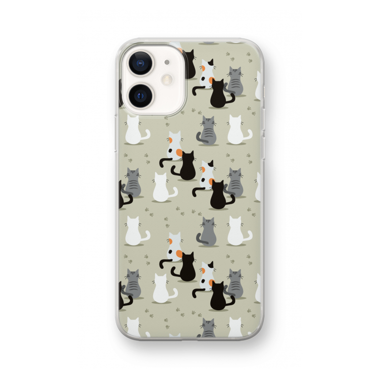 Katten: iPhone 12 mini Transparant Hoesje