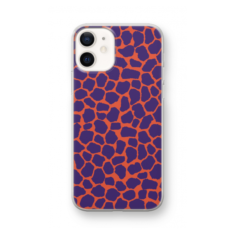 Purple Giraffe: iPhone 12 mini Transparant Hoesje