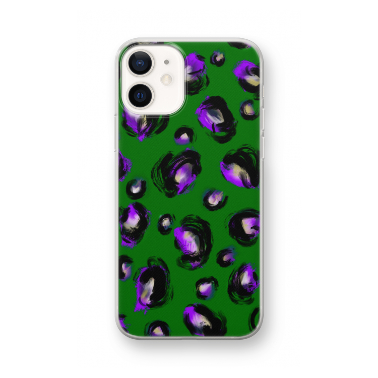 Green Cheetah: iPhone 12 mini Transparant Hoesje