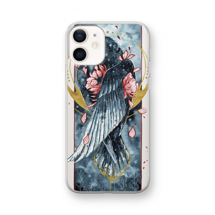 Golden Raven: iPhone 12 mini Transparant Hoesje