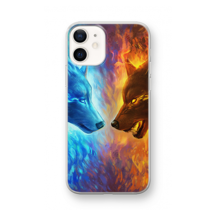Fire & Ice: iPhone 12 mini Transparant Hoesje