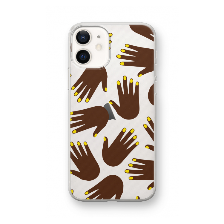 Hands dark: iPhone 12 mini Transparant Hoesje
