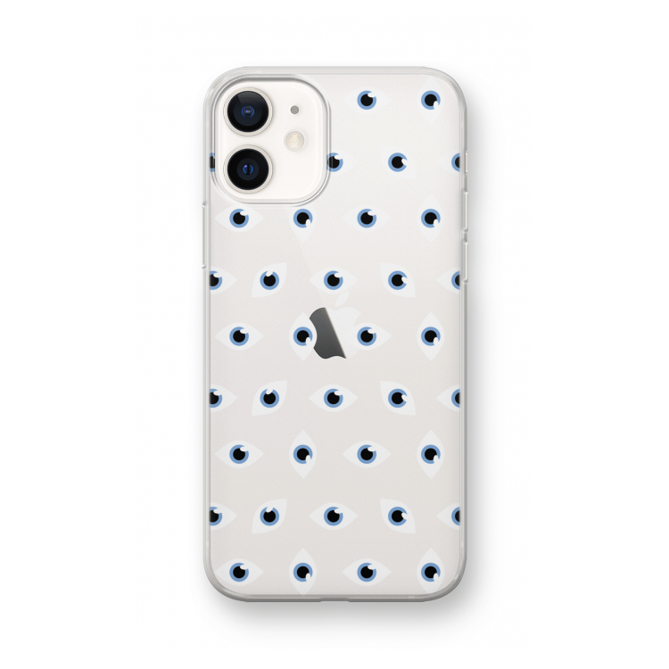 Eyes pattern: iPhone 12 mini Transparant Hoesje