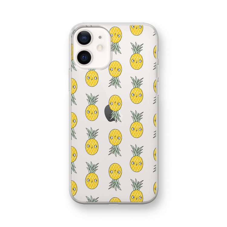 Ananas: iPhone 12 mini Transparant Hoesje