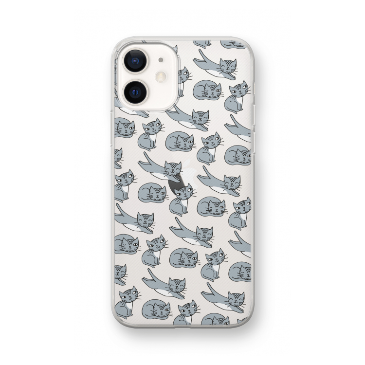 Poezen: iPhone 12 mini Transparant Hoesje