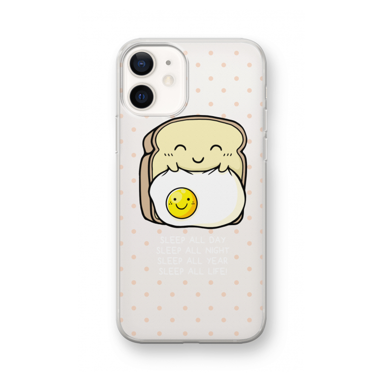 Sleep All Day: iPhone 12 mini Transparant Hoesje