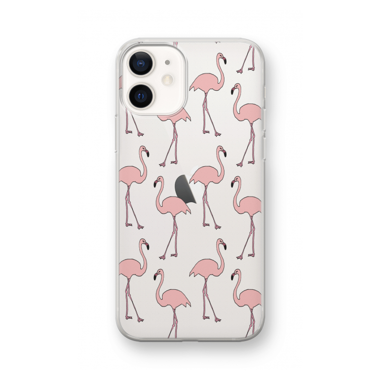 Anything Flamingoes: iPhone 12 mini Transparant Hoesje