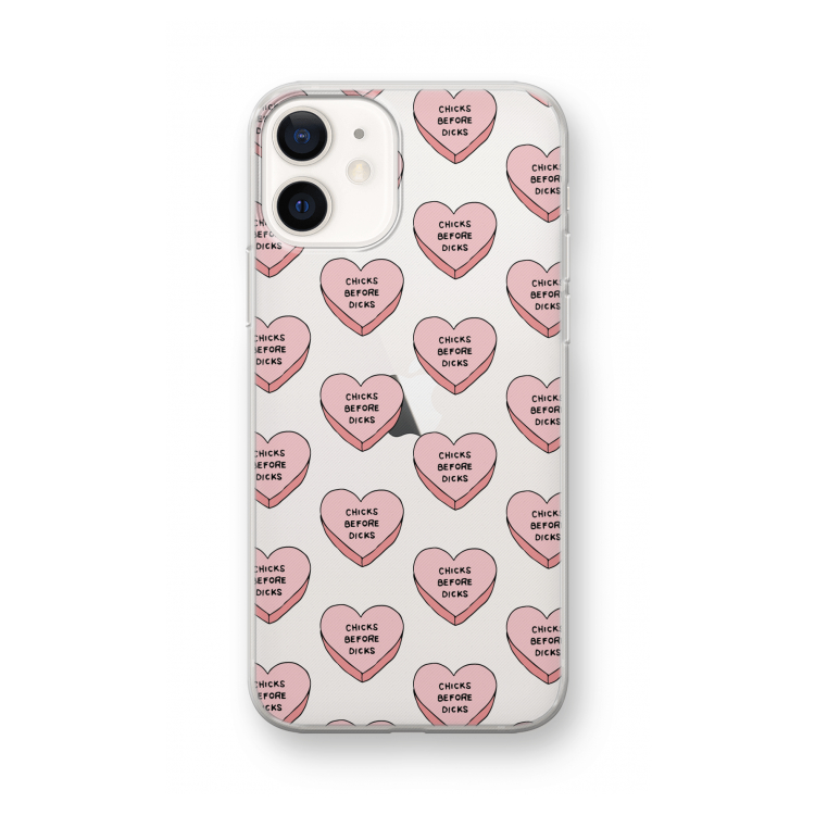 Chicks before dicks: iPhone 12 mini Transparant Hoesje