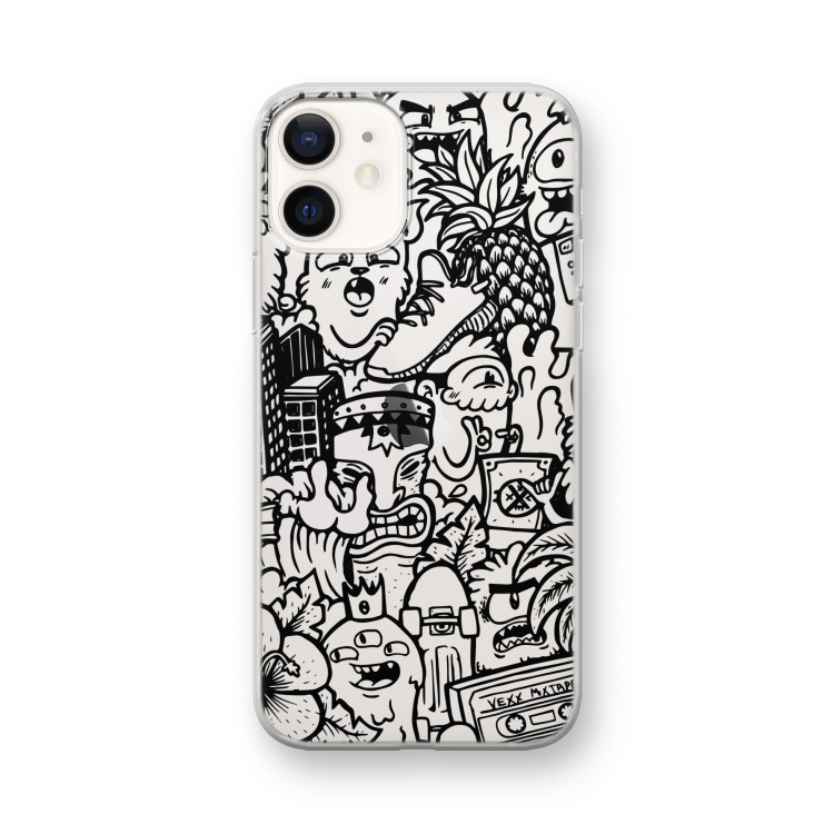 Vexx Black Mixtape: iPhone 12 mini Transparant Hoesje