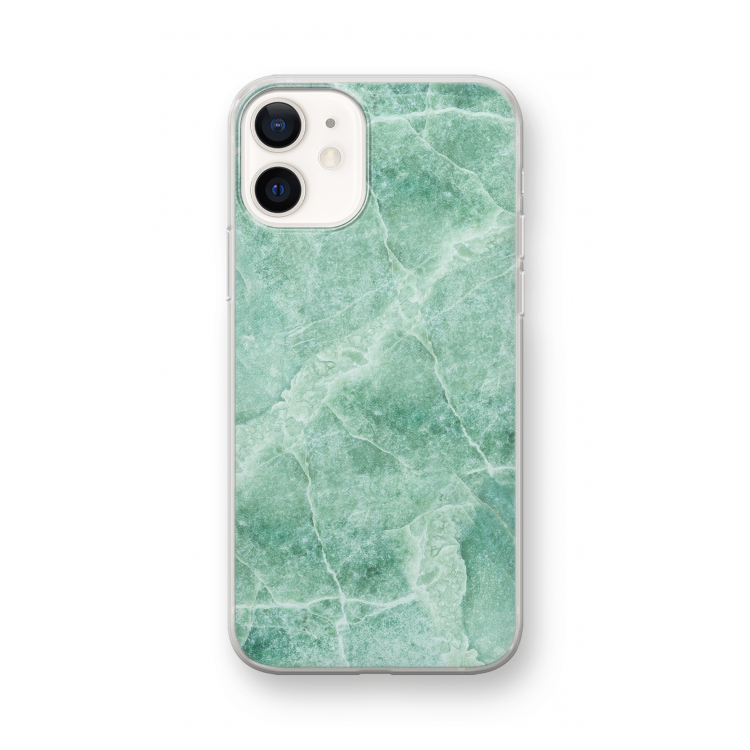 Groen marmer: iPhone 12 mini Transparant Hoesje