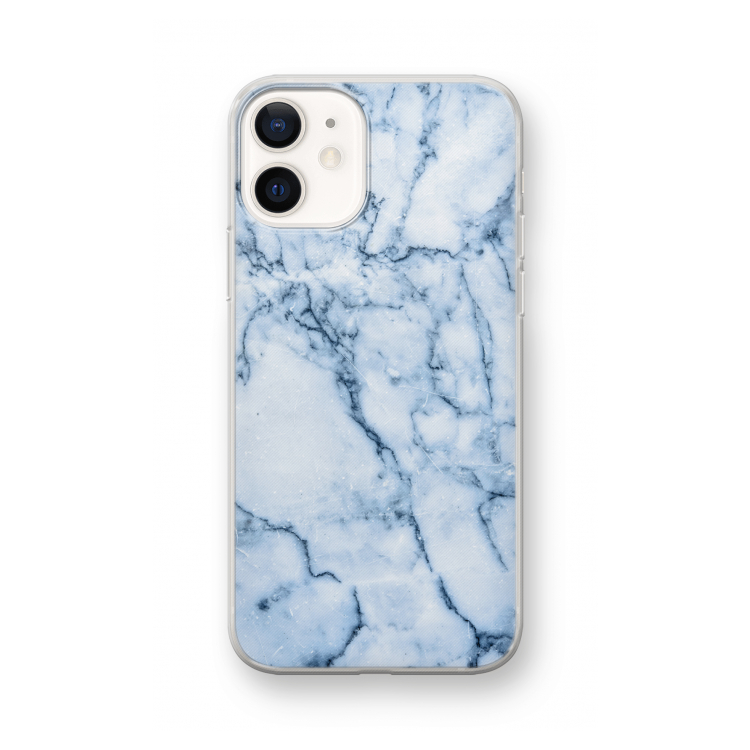 Blauw marmer: iPhone 12 mini Transparant Hoesje