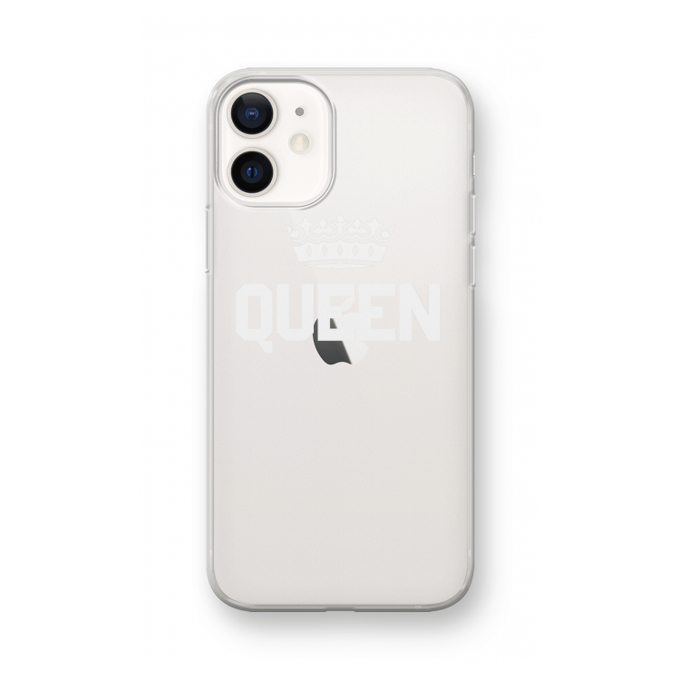 Queen zwart: iPhone 12 mini Transparant Hoesje