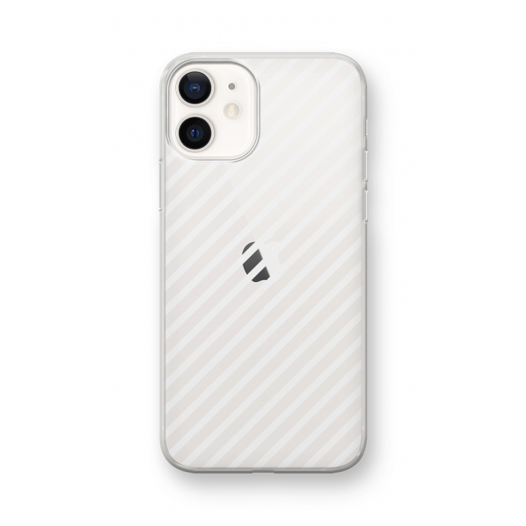 Strepen zwart-wit: iPhone 12 mini Transparant Hoesje