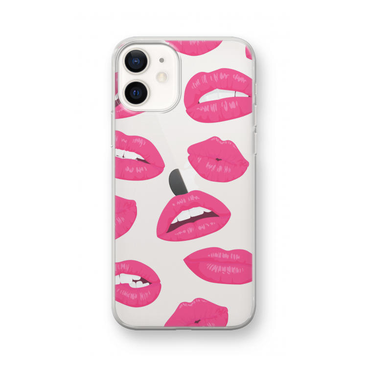 Bite my lip: iPhone 12 mini Transparant Hoesje