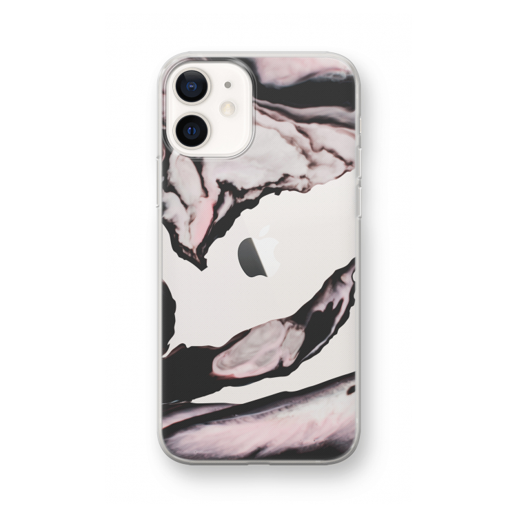 Roze stroom: iPhone 12 mini Transparant Hoesje