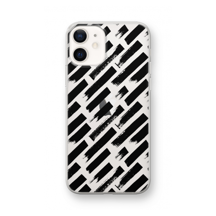 Zwarte vegen: iPhone 12 mini Transparant Hoesje