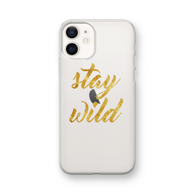 Stay wild: iPhone 12 mini Transparant Hoesje