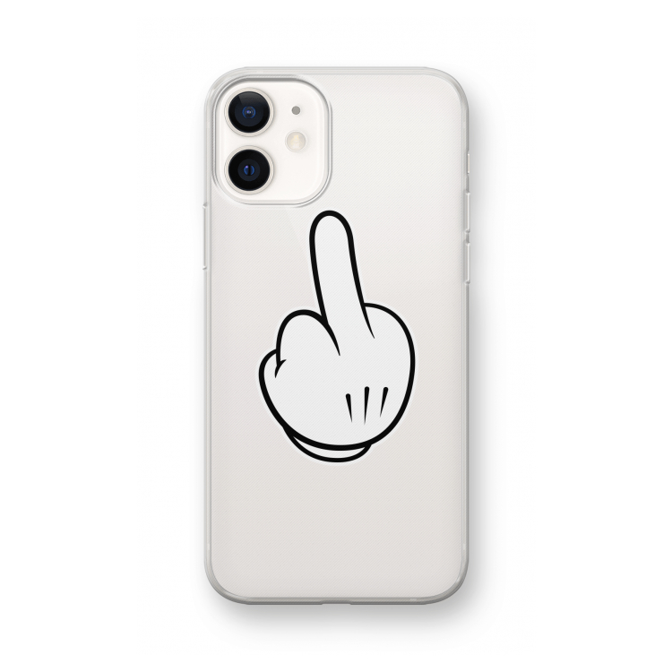 Middle finger black: iPhone 12 mini Transparant Hoesje