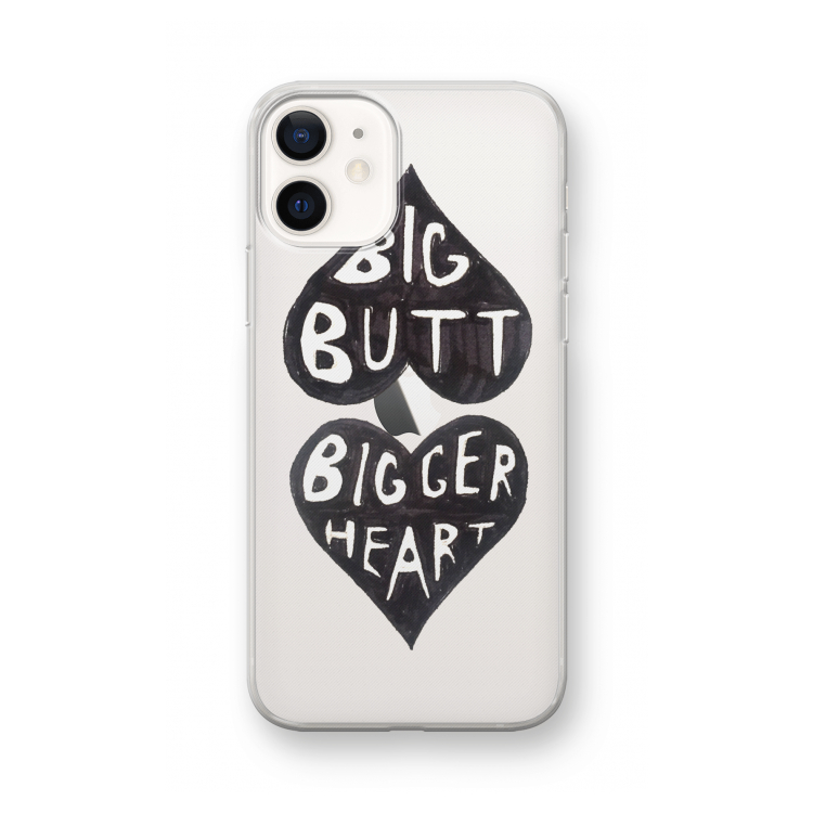 Big butt bigger heart: iPhone 12 mini Transparant Hoesje