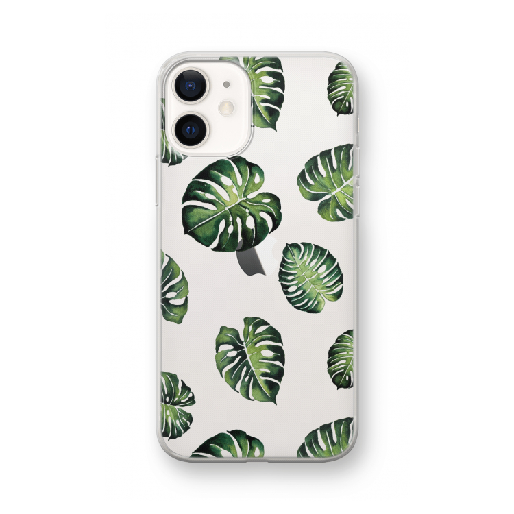 Tropische bladeren: iPhone 12 mini Transparant Hoesje