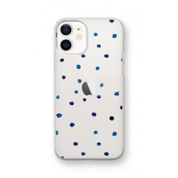 Blauwe stippen: iPhone 12 mini Transparant Hoesje