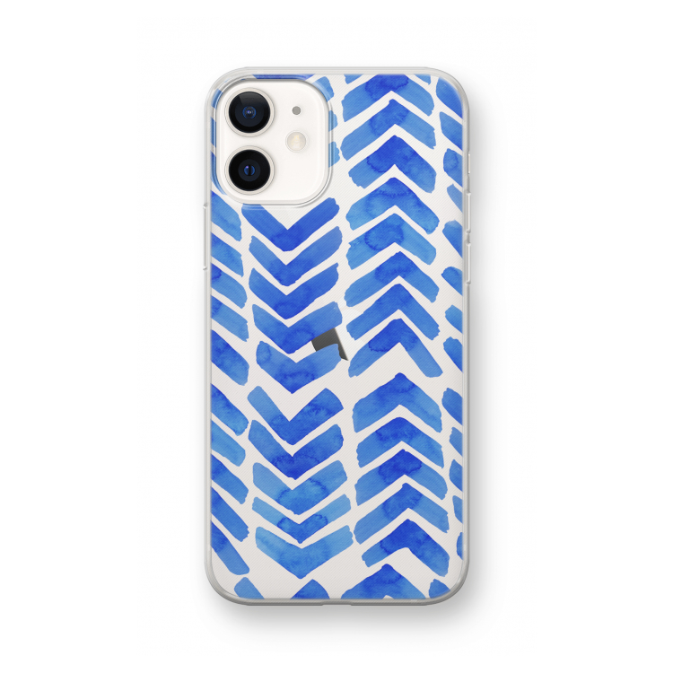 Blauwe pijlen: iPhone 12 mini Transparant Hoesje