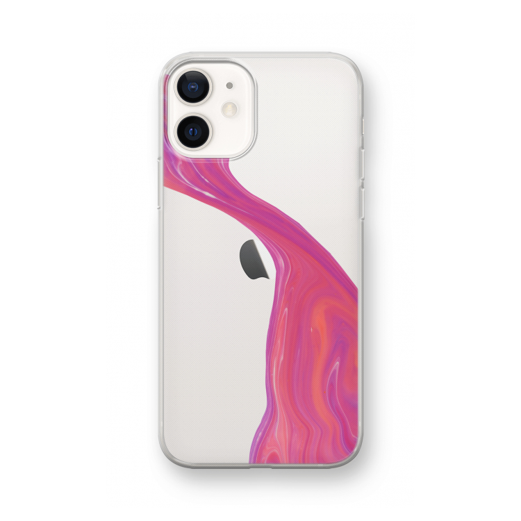 Paarse stroom: iPhone 12 mini Transparant Hoesje