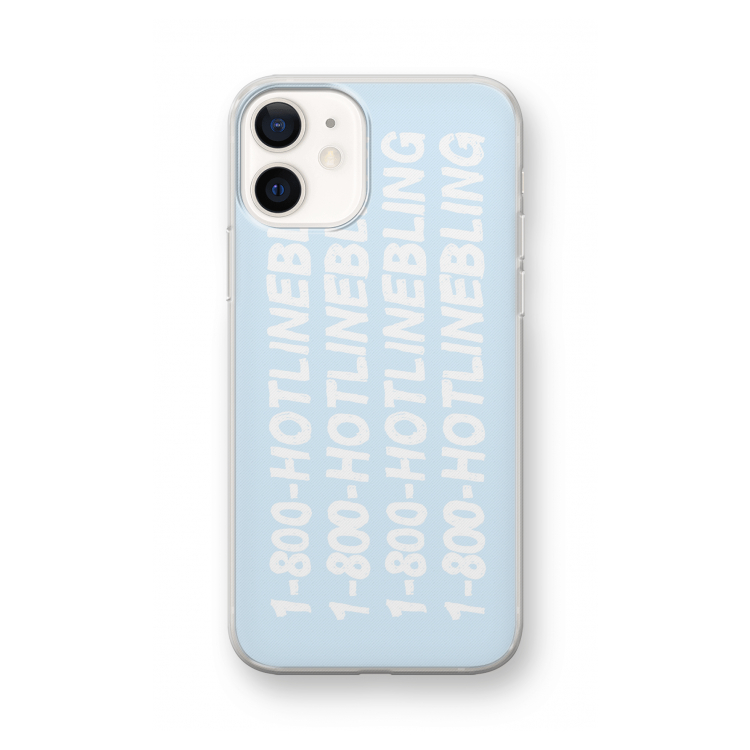 Hotline bling blue: iPhone 12 mini Transparant Hoesje