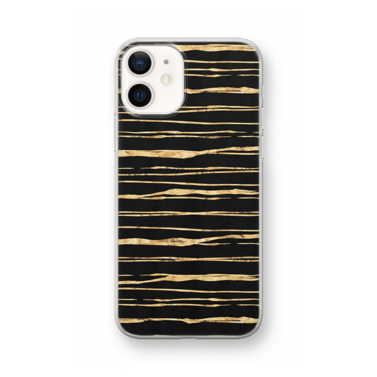 Gouden strepen: iPhone 12 mini Transparant Hoesje