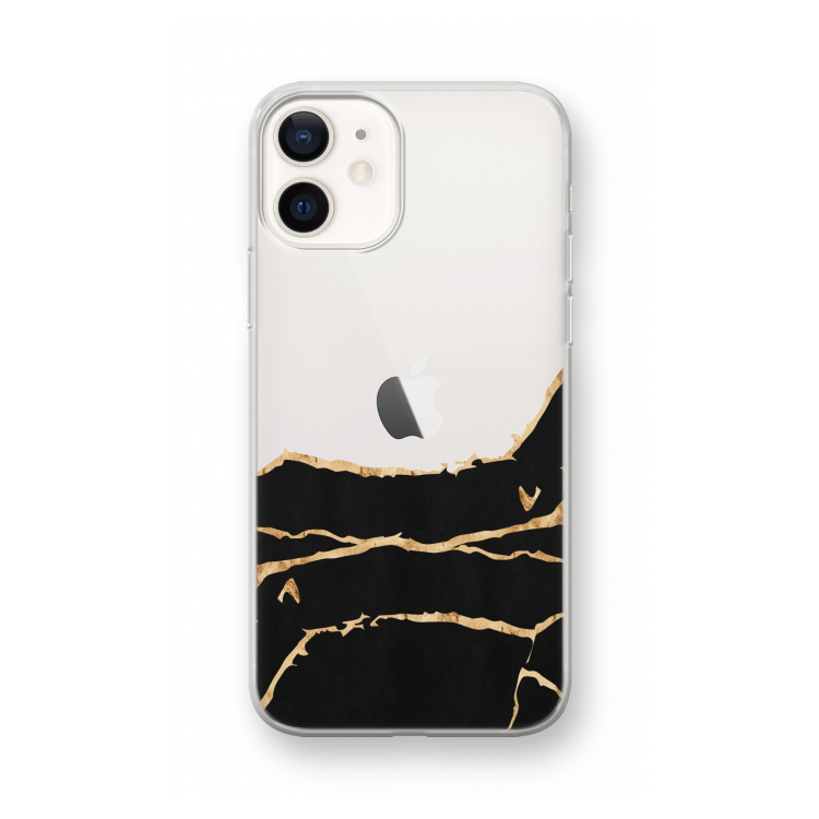 Gouden marmer: iPhone 12 mini Transparant Hoesje