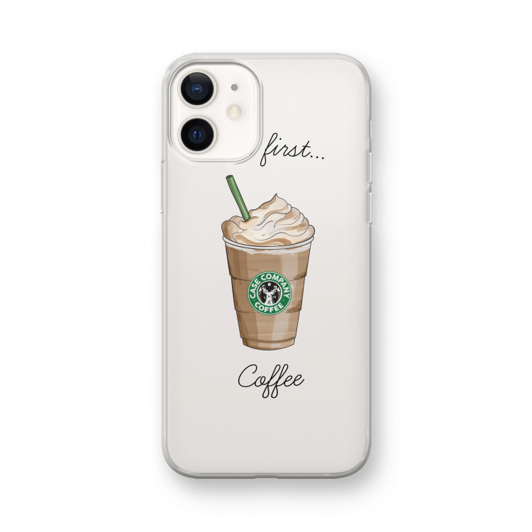 But first coffee: iPhone 12 mini Transparant Hoesje