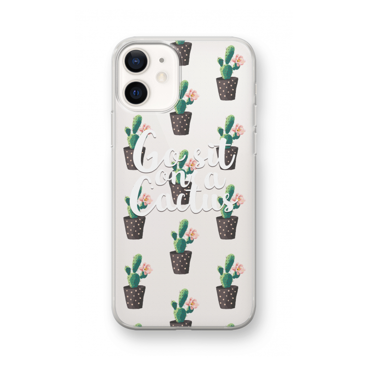 Cactus quote: iPhone 12 mini Transparant Hoesje