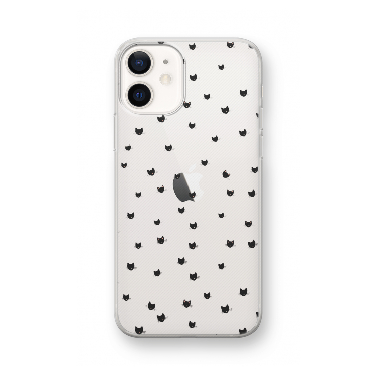 Kleine kattenkopjes: iPhone 12 mini Transparant Hoesje